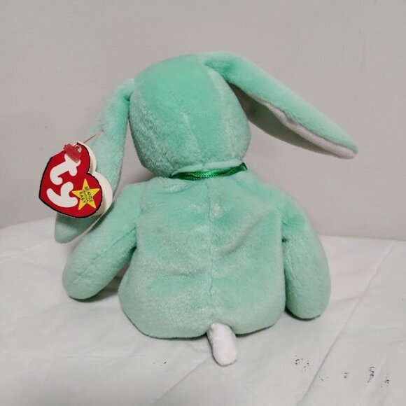 Ty Beanie Baby Mint Green Bunny Hippity Plush Toy With Original Tags 9 Collector - Picture 2 of 10